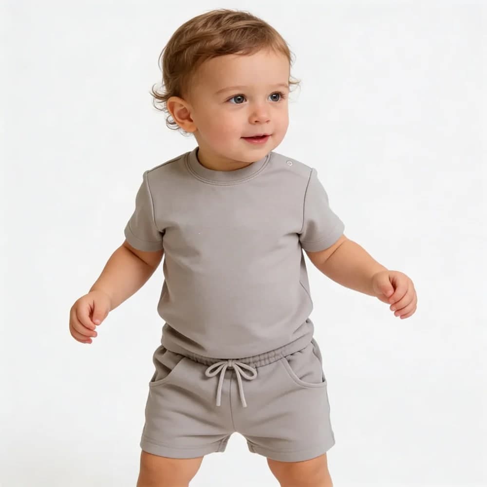 Ensemble de vêtements d'été pour bébés et enfants en coton personnalisé, short et sweat à capuche, tenue pour nouveau-né et petit garçon, 0-4 ans