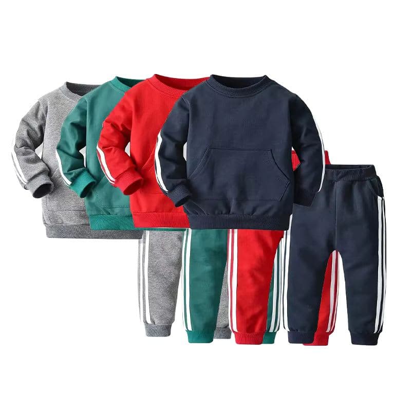 Ensemble de survêtement pour enfants en coton bio, ensemble de jogging pour garçons en molleton, vêtements pour enfants, ensemble personnalisable, vêtements pour enfants